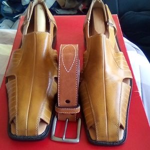 Lucio Ricco dress sandals Sz 12 + Free belt+shoe t